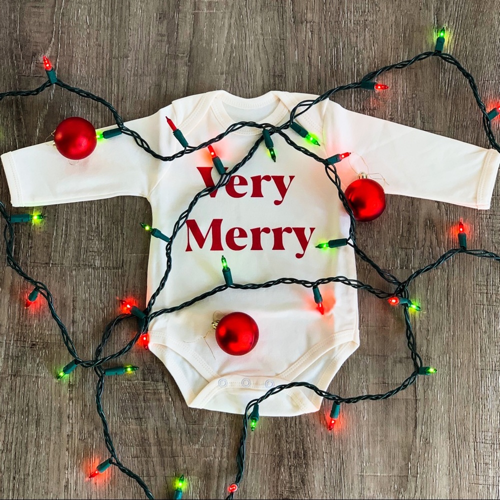 “Very Merry” Christmas Baby Onesie